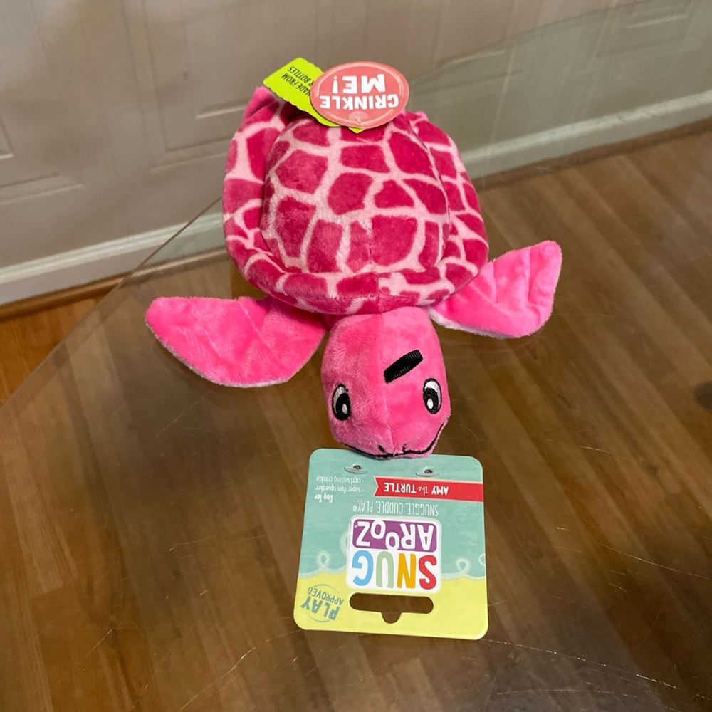 Snug Arooz ~Amy  The Turtle ~ Crinkle/Squeaky Dog Toy  9”